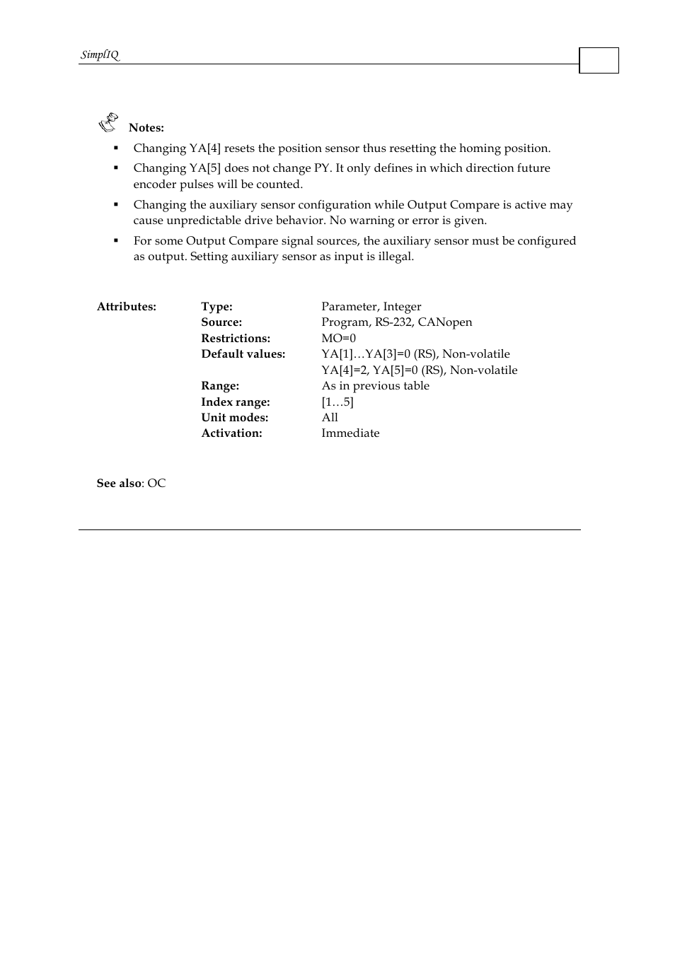 ElmoMC SimplIQ Command Reference User Manual | Page 179 / 188