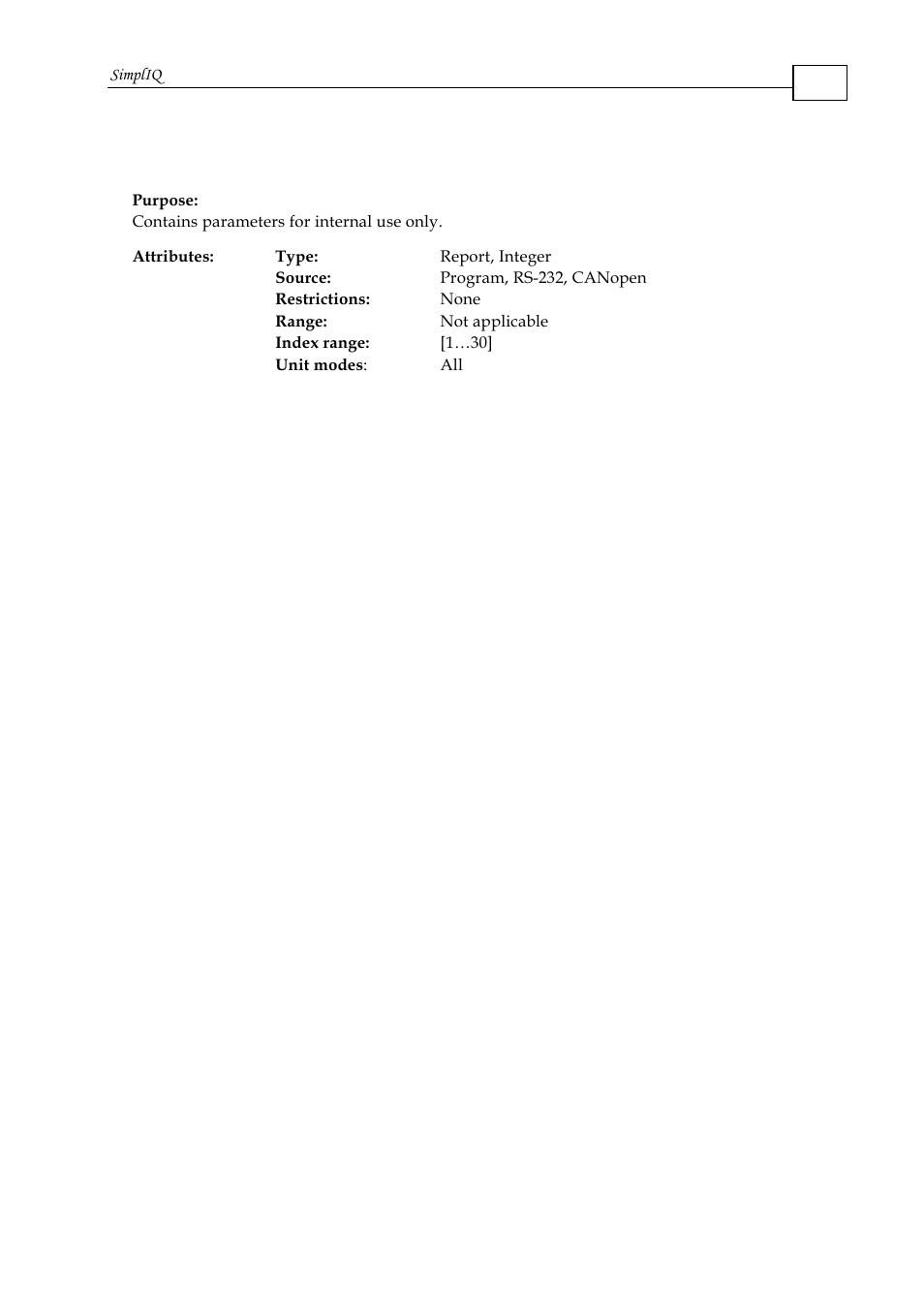Zp[n] - integer wizard parameters | ElmoMC SimplIQ Command Reference User Manual | Page 181 / 188