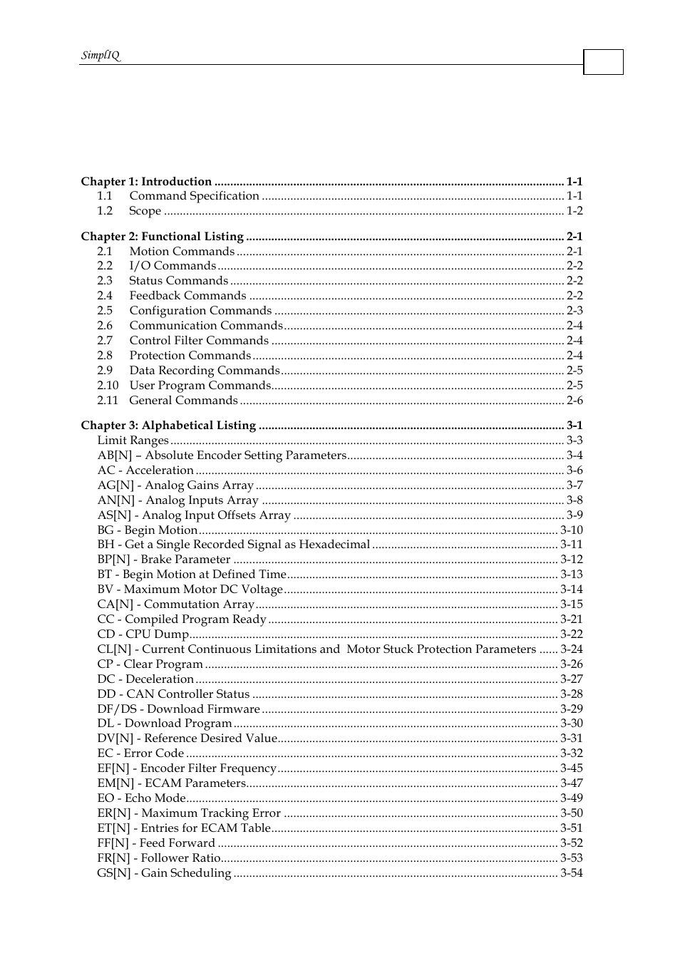 ElmoMC SimplIQ Command Reference User Manual | Page 3 / 188