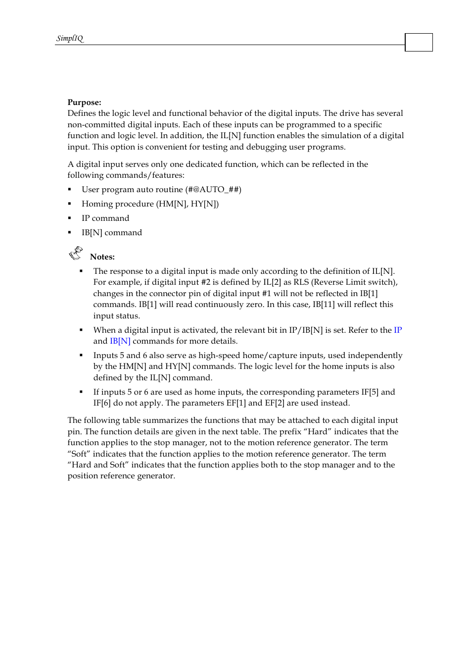 Il[n] - input logic | ElmoMC SimplIQ Command Reference User Manual | Page 81 / 188