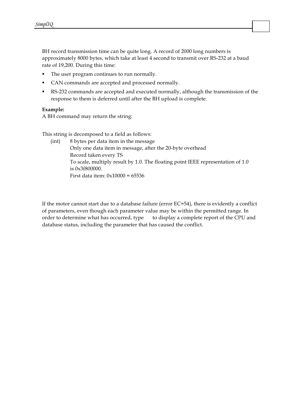 5 debugging commands for database failures, 5 debugging commands for database failures -14 | ElmoMC SimplIQ Software Manual User Manual | Page 110 / 226