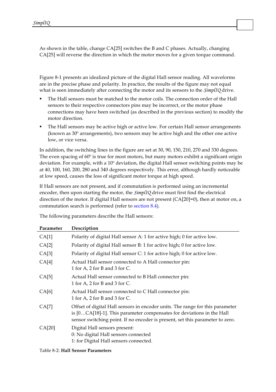 2 hall sensor parameterization | ElmoMC SimplIQ Software Manual User Manual | Page 116 / 226