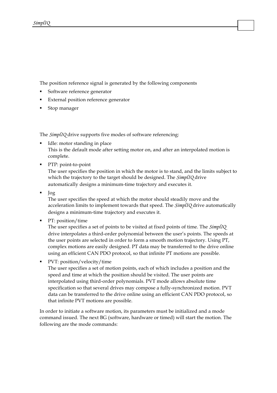 Chapter 11: the position reference generator, 1 software reference generator, Chapter 11: the position reference generator -1 | 1 software reference generator -1 | ElmoMC SimplIQ Software Manual User Manual | Page 142 / 226