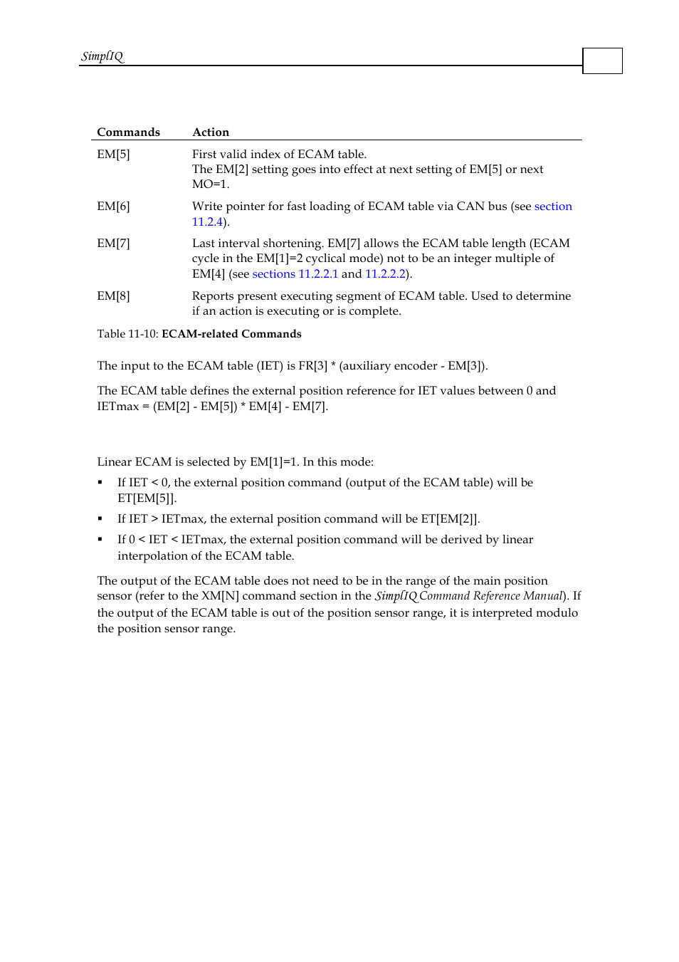 1 linear ecam | ElmoMC SimplIQ Software Manual User Manual | Page 174 / 226