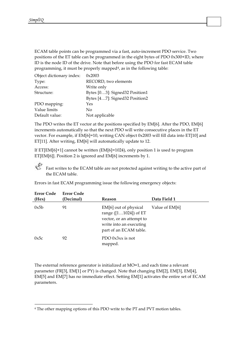 4 fast ecam programming using can, Fast ecam programming using can -38, Simpliq | ElmoMC SimplIQ Software Manual User Manual | Page 179 / 226