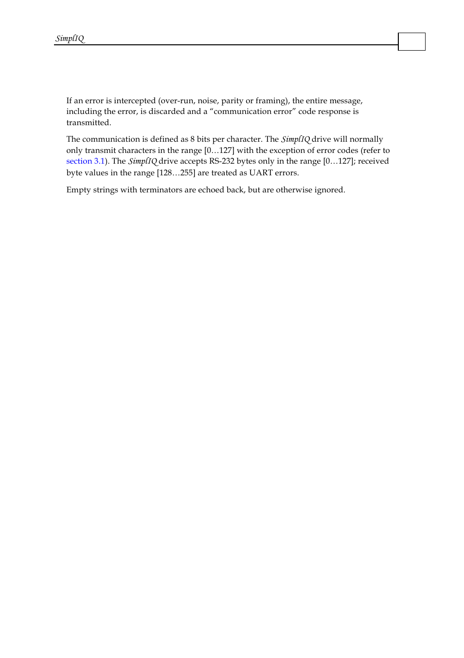 4 errors and exceptions in rs-232, 4 errors and exceptions in rs-232 -3 | ElmoMC SimplIQ Software Manual User Manual | Page 18 / 226