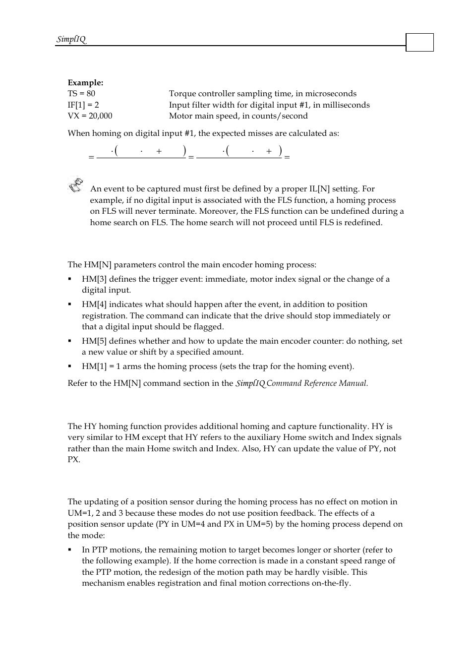 1 homing programming, 2 homing the auxiliary encoder, 3 on-the-fly position counter updates | Homing programming -6, Homing the auxiliary encoder -6, On-the-fly position counter updates -6 | ElmoMC SimplIQ Software Manual User Manual | Page 191 / 226