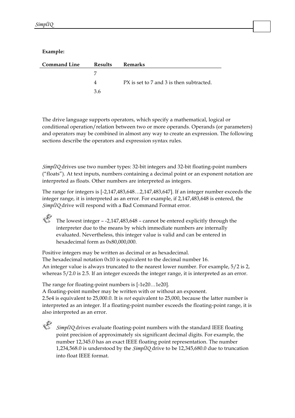 2 expressions and operators, 1 numbers, 2 expressions and operators -2 | Numbers -2 | ElmoMC SimplIQ Software Manual User Manual | Page 20 / 226