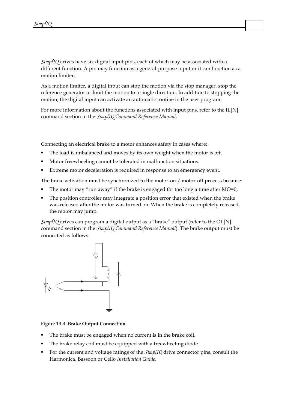 5 limit switches, 6 connecting an external brake, 5 limit switches -7 | 6 connecting an external brake -7, Simpliq | ElmoMC SimplIQ Software Manual User Manual | Page 202 / 226