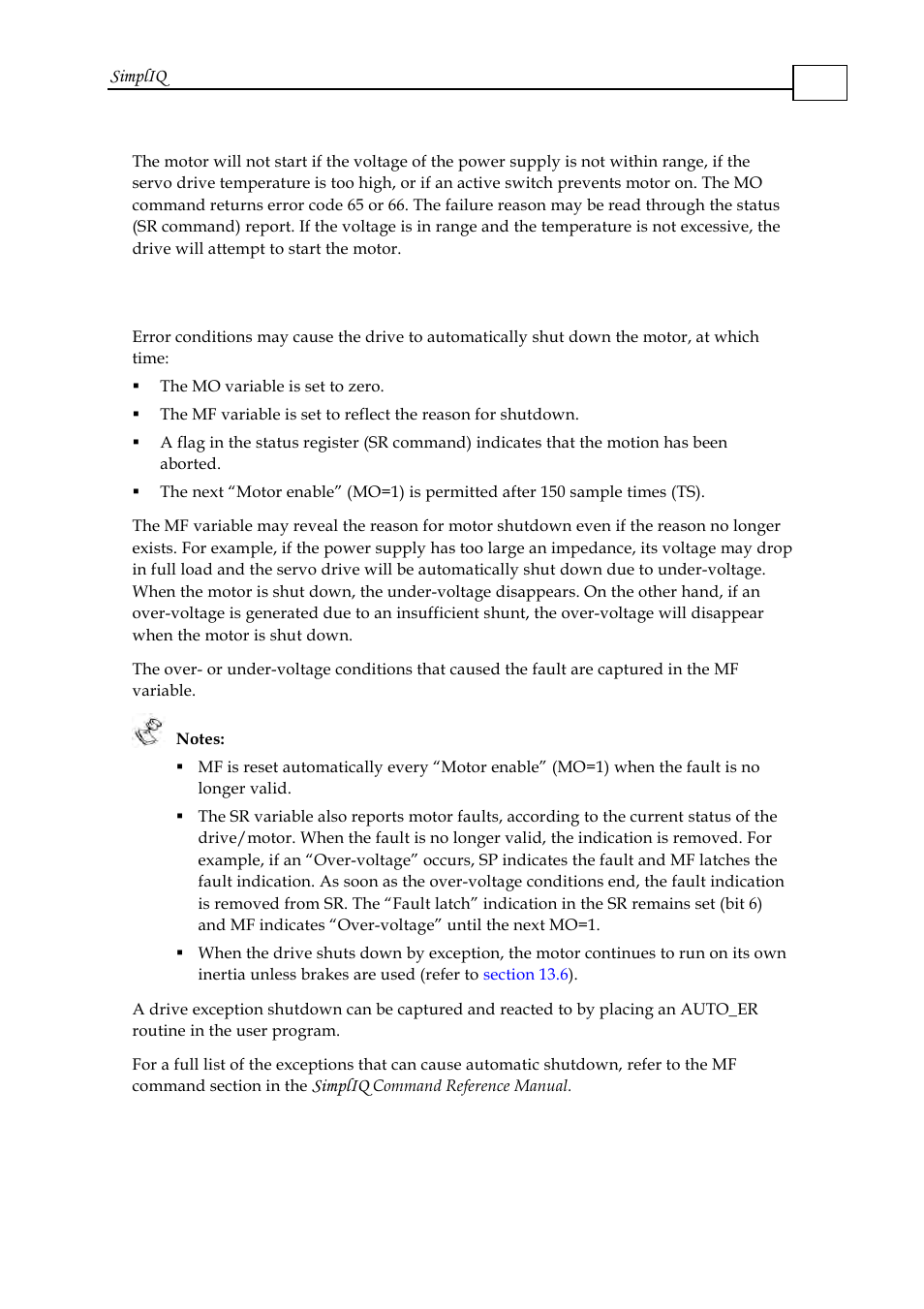 8 motion faults, 8 motion faults -9 | ElmoMC SimplIQ Software Manual User Manual | Page 204 / 226