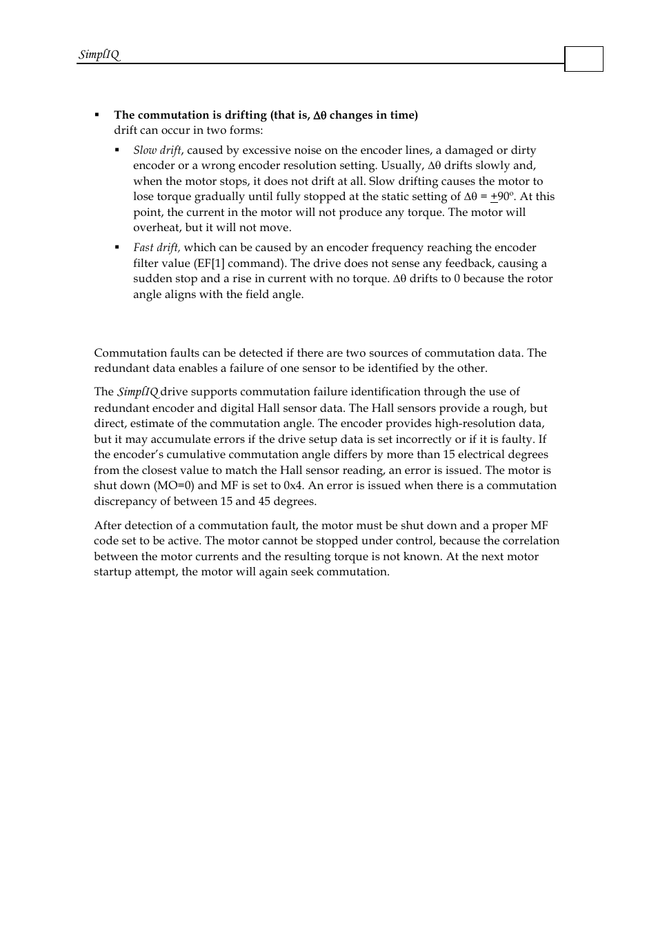2 detection of commutation feedback faults, Detection of commutation feedback faults -14, Simpliq | ElmoMC SimplIQ Software Manual User Manual | Page 209 / 226