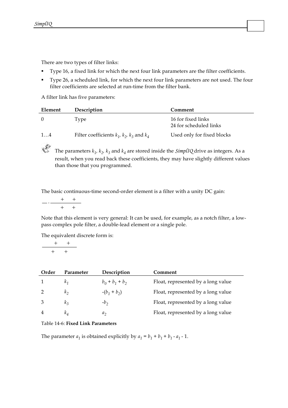 1 internal structure of a filter link, 1 fixed link (type 16), 1 internal structure of a filter link -4 | Fixed link (type 16) -4, Simpliq, Dcs es b as es b d | ElmoMC SimplIQ Software Manual User Manual | Page 213 / 226