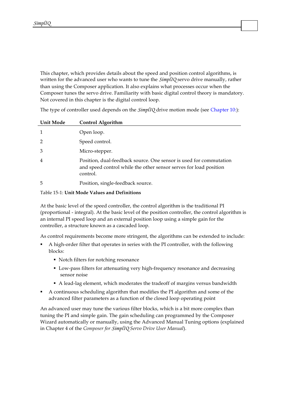 Chapter 15: the controller, Chapter 15: the controller -1 | ElmoMC SimplIQ Software Manual User Manual | Page 219 / 226