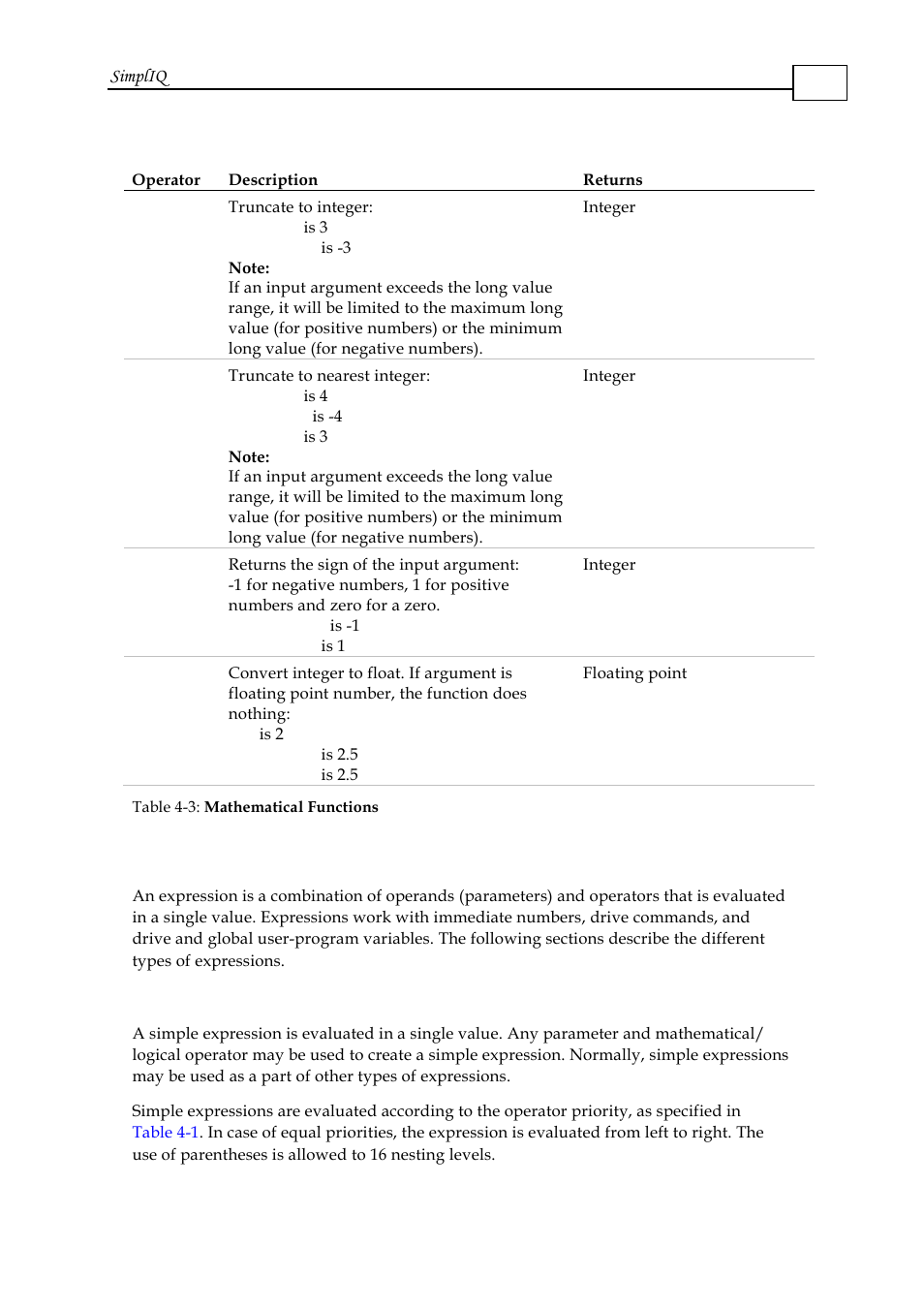 6 expressions, 1 simple expressions, Expressions -7 | ElmoMC SimplIQ Software Manual User Manual | Page 25 / 226