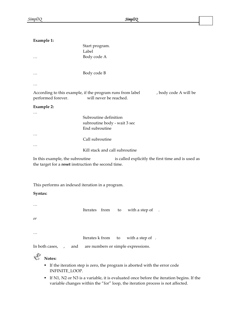 2 for iteration, For iteration -14 | ElmoMC SimplIQ Software Manual User Manual | Page 43 / 226
