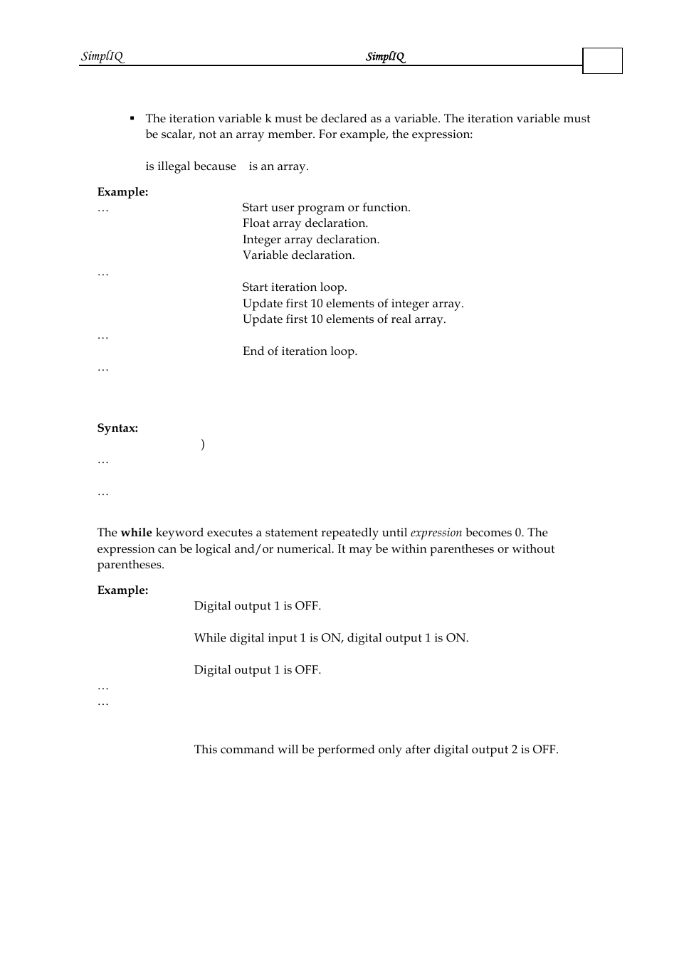 3 while iteration, While iteration -15 | ElmoMC SimplIQ Software Manual User Manual | Page 44 / 226