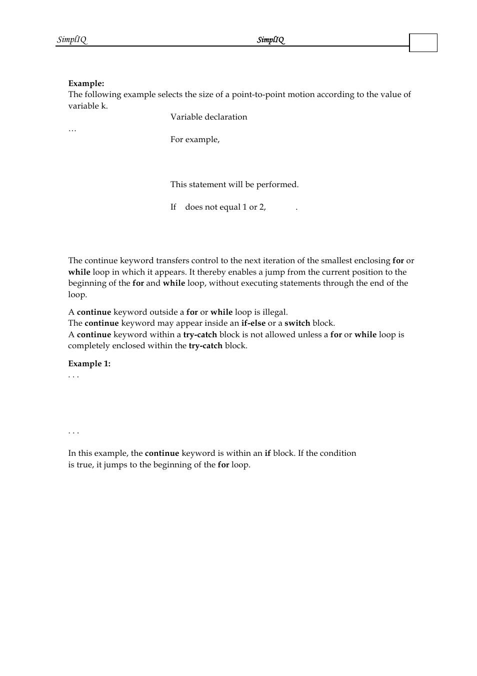 8 continue, Continue -19 | ElmoMC SimplIQ Software Manual User Manual | Page 48 / 226