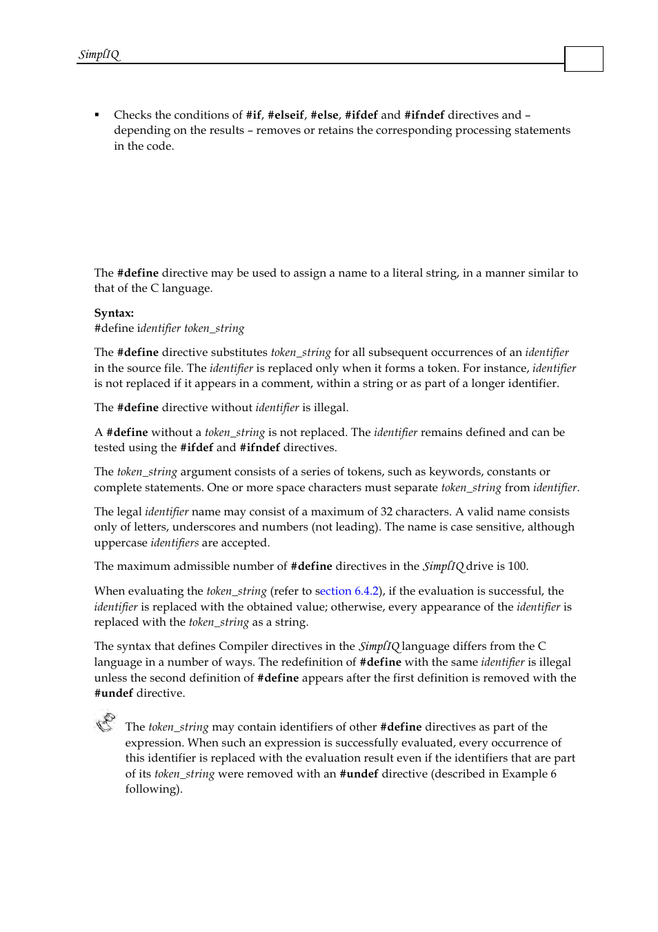 4 compiler pragmas, 1 compiler directives, 1 #define | 4 compiler pragmas -15, Compiler directives -15 | ElmoMC SimplIQ Software Manual User Manual | Page 77 / 226