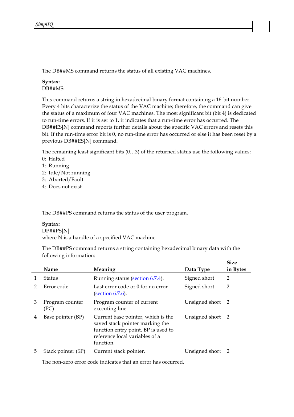 4 machine status, 5 program status, Machine status -28 | Program status -28 | ElmoMC SimplIQ Software Manual User Manual | Page 90 / 226