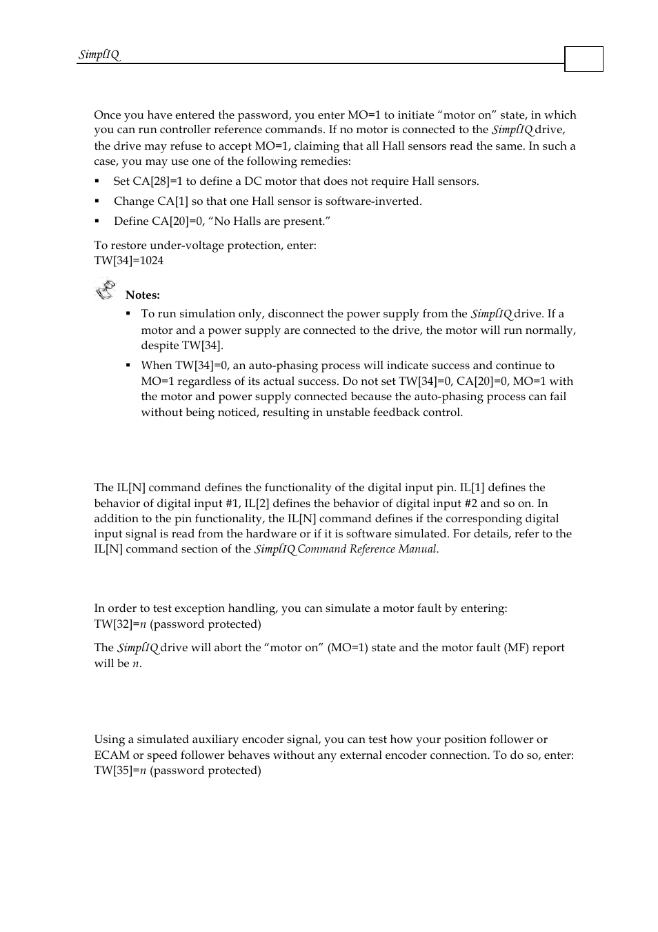 3 applying a motor fault, Applying a motor fault -2, The auxiliary input -2 | ElmoMC SimplIQ Software Manual User Manual | Page 98 / 226