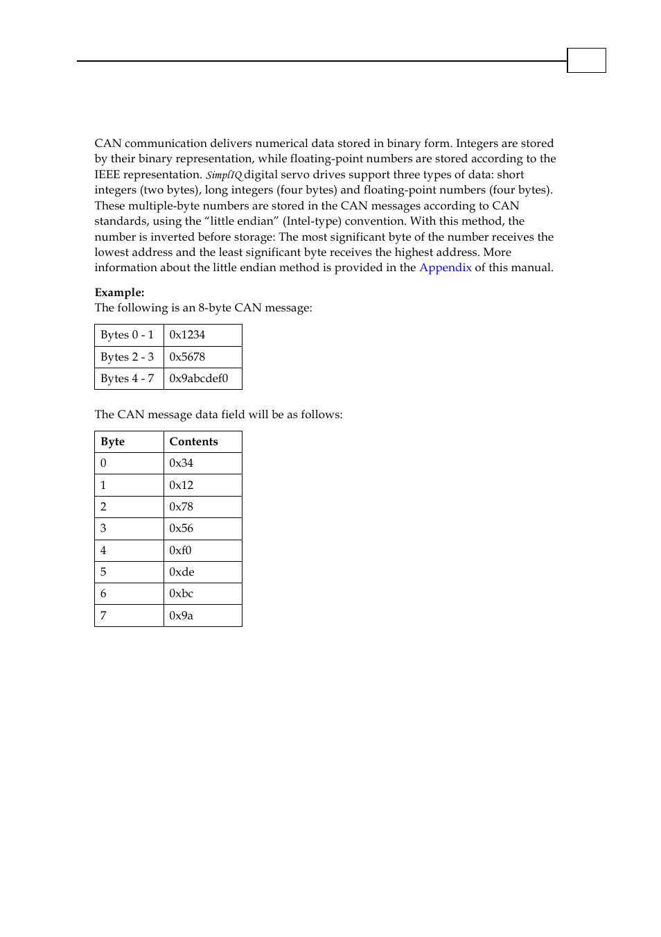 9 representation of numbers, Representation of numbers -7 | ElmoMC CANopen DS 301 Implementation Guide User Manual | Page 16 / 118