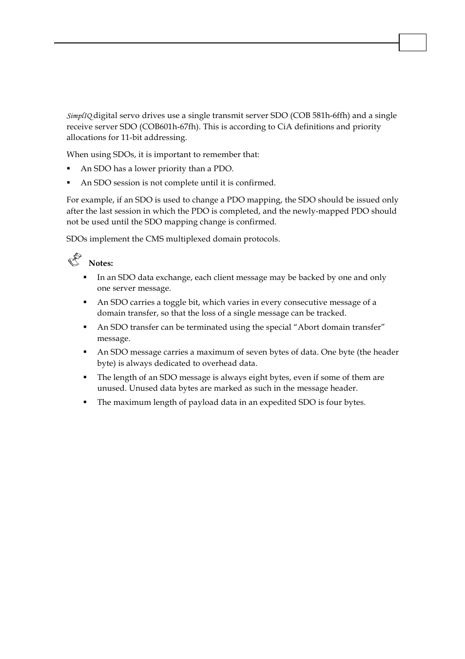 Chapter 4: service data objects (sdos), Chapter 4: service data objects (sdos) -1 | ElmoMC CANopen DS 301 Implementation Guide User Manual | Page 21 / 118