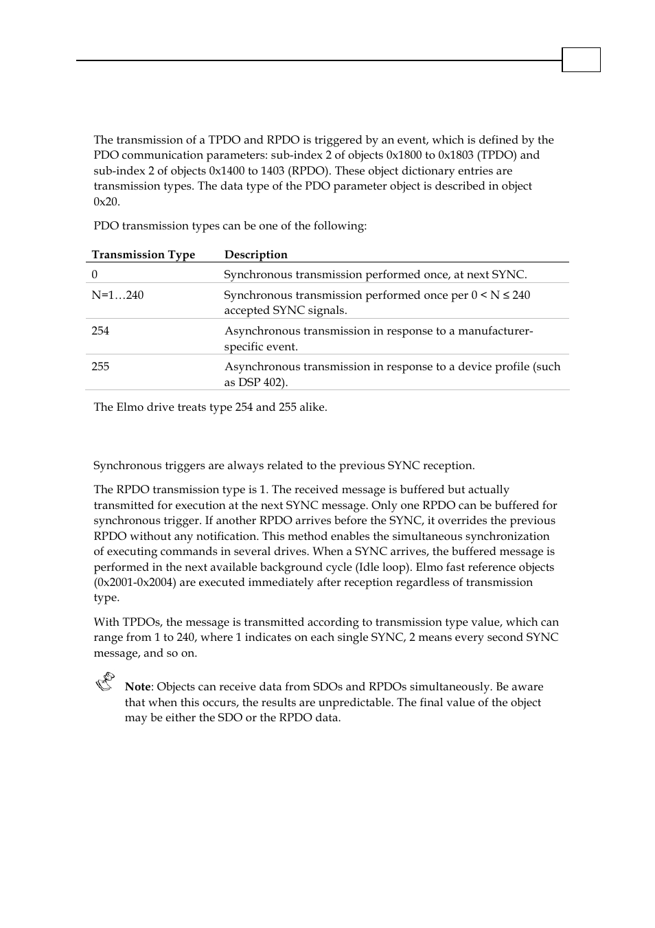 1 the mapping trigger – transmission type, 2 the synchronous trigger, The mapping trigger – transmission type -4 | The synchronous trigger -4 | ElmoMC CANopen DS 301 Implementation Guide User Manual | Page 33 / 118