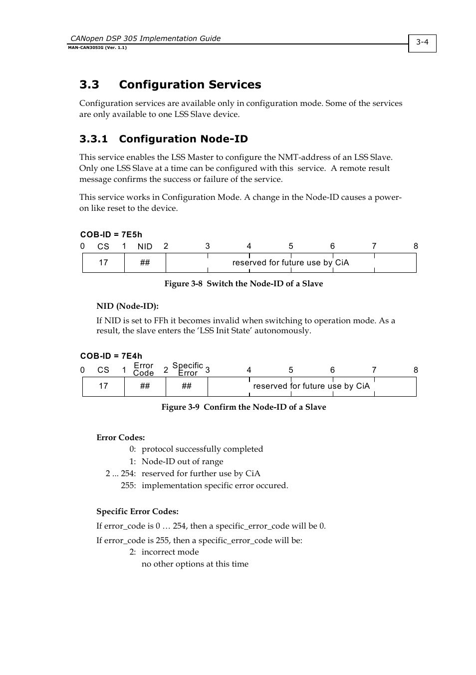 3 configuration services, 1 configuration node-id | ElmoMC CANopen DSP 305 Implementation Guide User Manual | Page 11 / 20