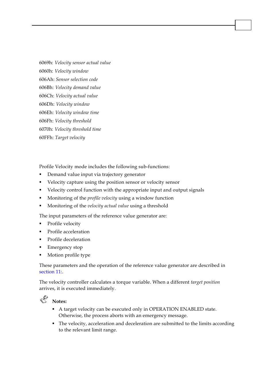 Profiled velocity, General information, 1 general information | ElmoMC CANopen DSP 402 Implementation Guide User Manual | Page 100 / 116