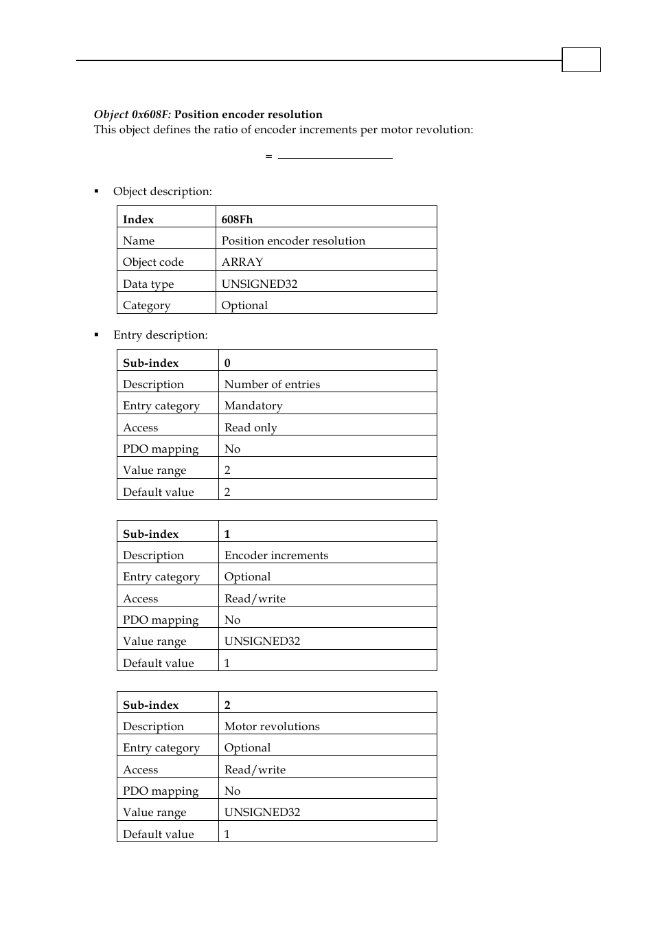 Object 0x608f: position encoder resolution | ElmoMC CANopen DSP 402 Implementation Guide User Manual | Page 50 / 116