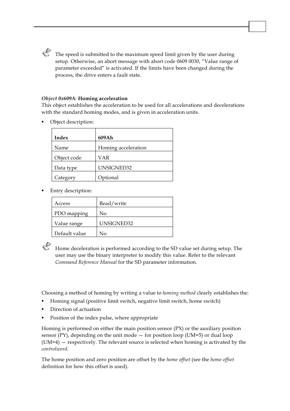 Object 0x609a: homing acceleration, Functional description, 3 functional description | ElmoMC CANopen DSP 402 Implementation Guide User Manual | Page 64 / 116