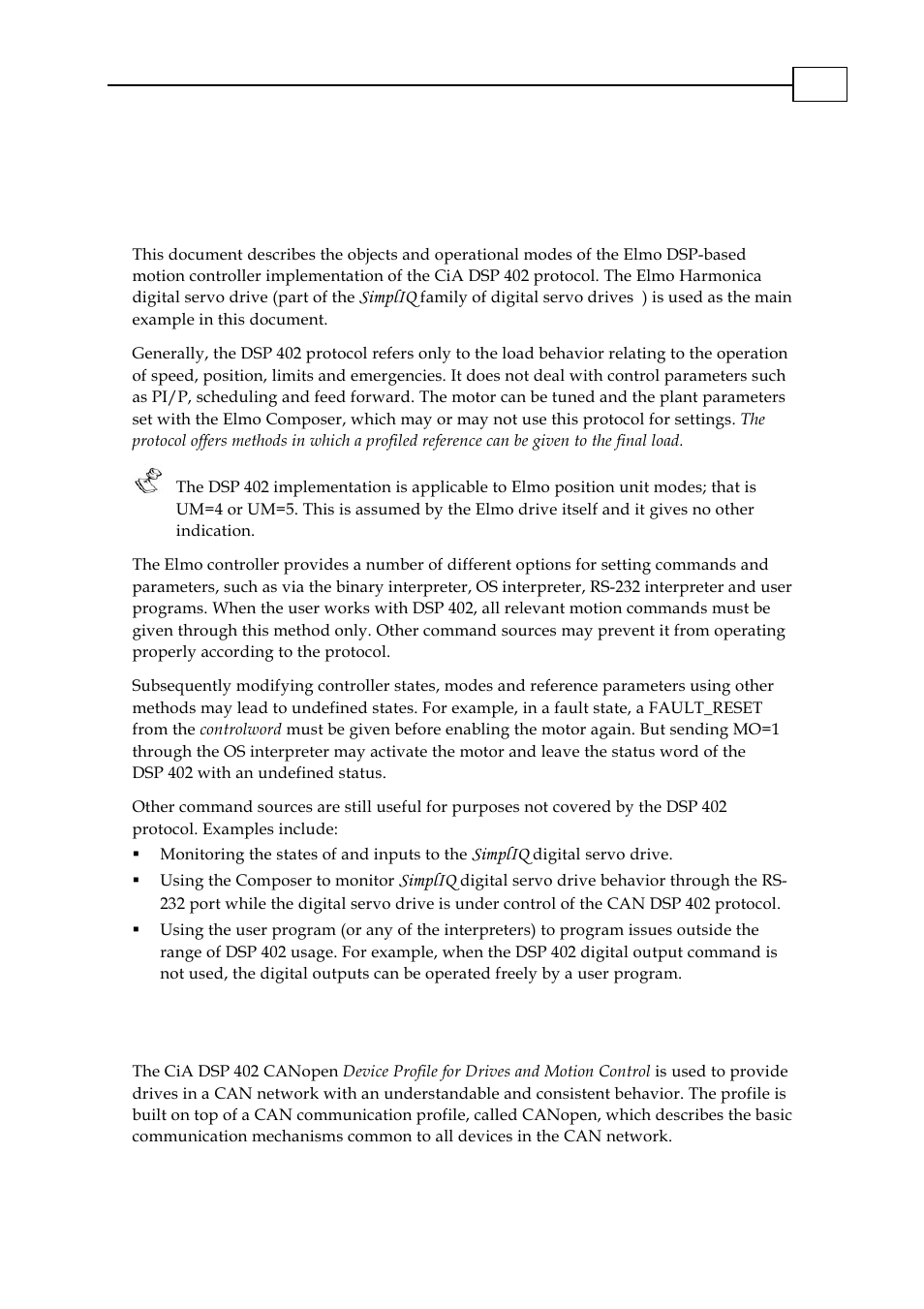 Introduction, Operating principles, 1 operating principles | ElmoMC CANopen DSP 402 Implementation Guide User Manual | Page 7 / 116