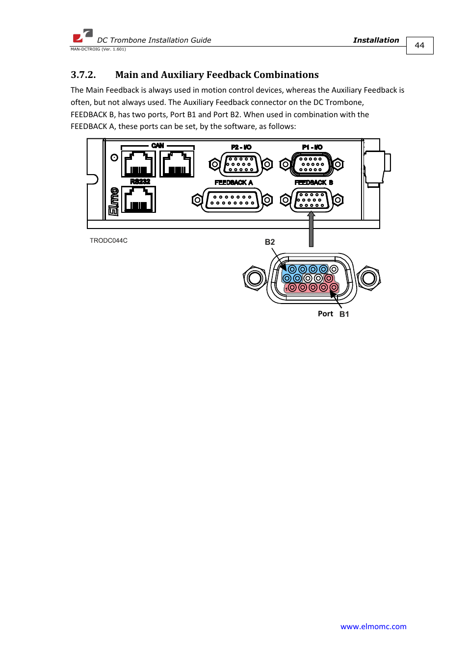 Main and auxiliary feedback combinations | ElmoMC SimplIQ Digital Servo Drives-Trombone DC User Manual | Page 44 / 85