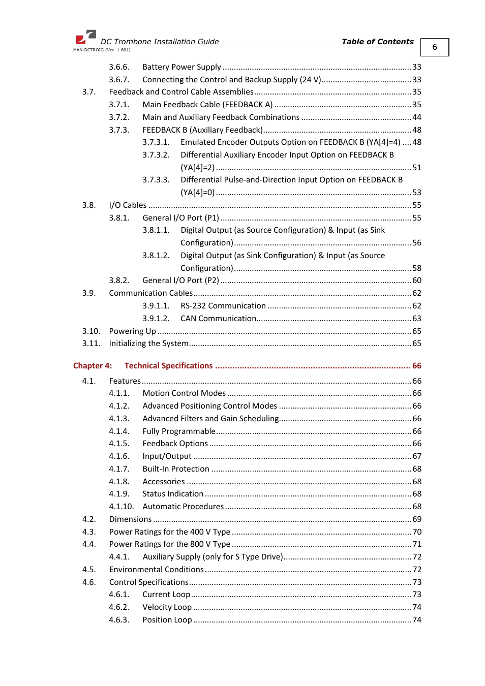 ElmoMC SimplIQ Digital Servo Drives-Trombone DC User Manual | Page 6 / 85