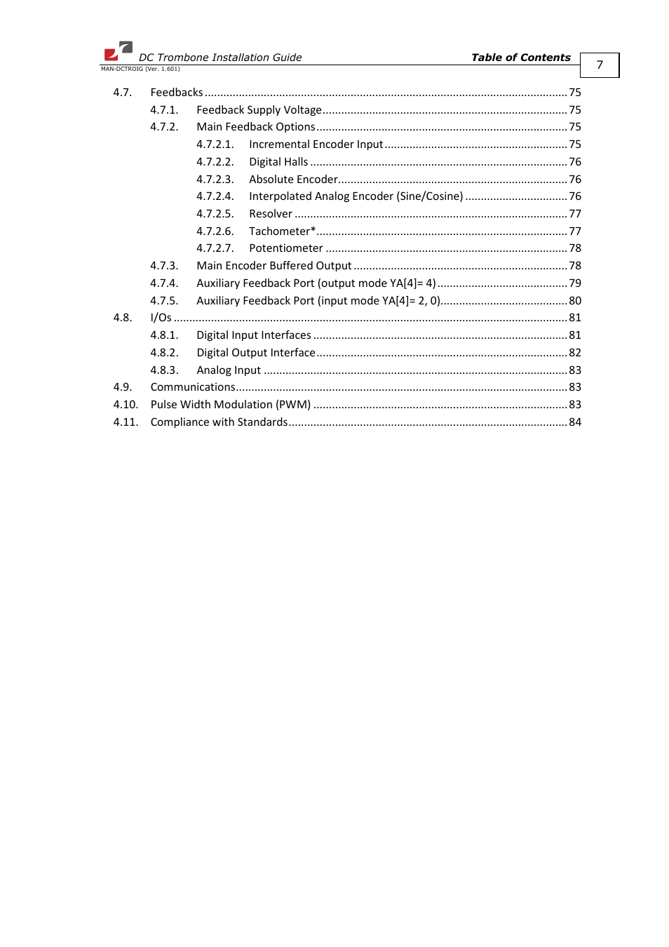 ElmoMC SimplIQ Digital Servo Drives-Trombone DC User Manual | Page 7 / 85