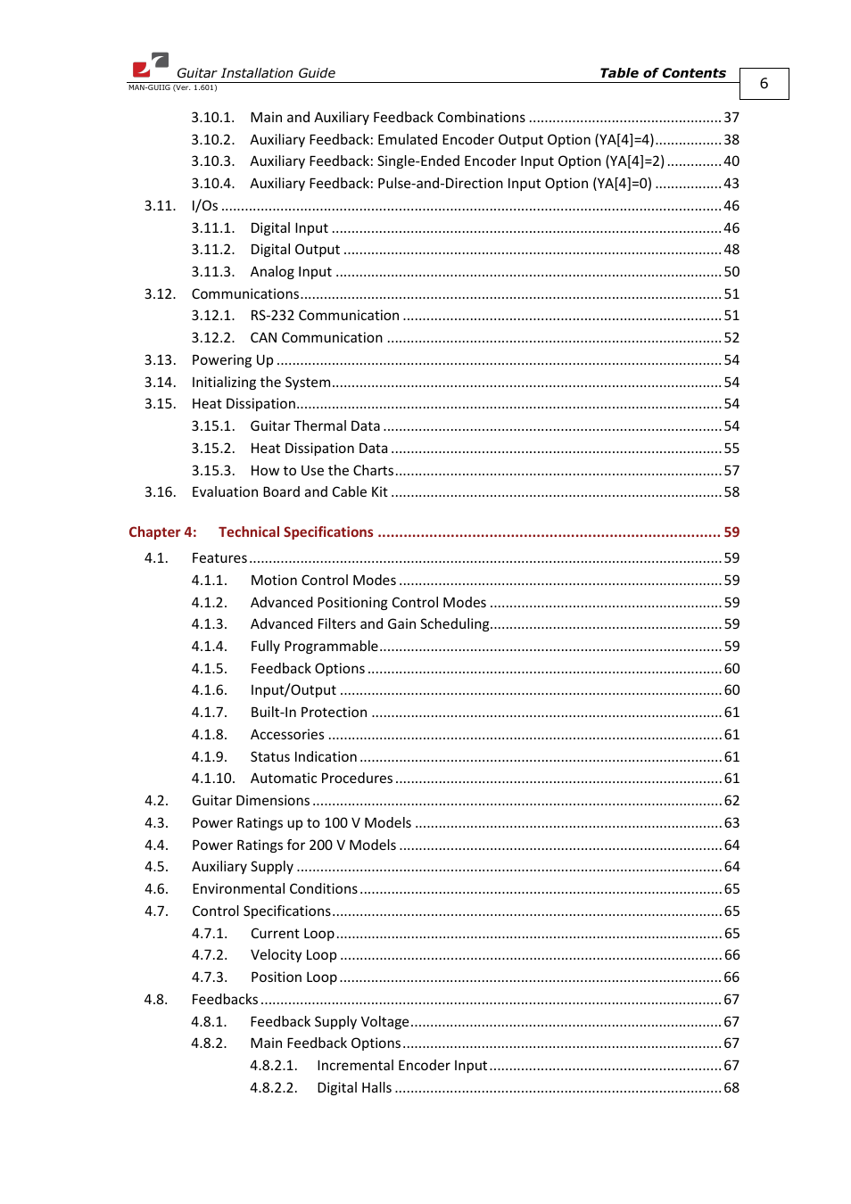 ElmoMC SimplIQ Digital Servo Drives-Guitar Installation Guide User Manual | Page 6 / 76