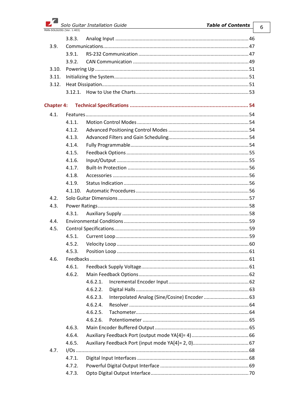 ElmoMC SimplIQ Digital Servo Drives-Solo Guitar Installation Guide User Manual | Page 6 / 73