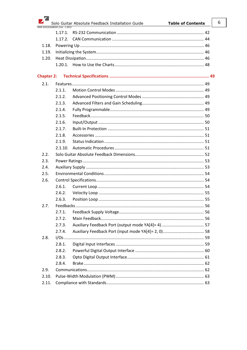 ElmoMC SimplIQ Digital Servo Drives-Solo Guitar ABS Installation Guide User Manual | Page 6 / 64