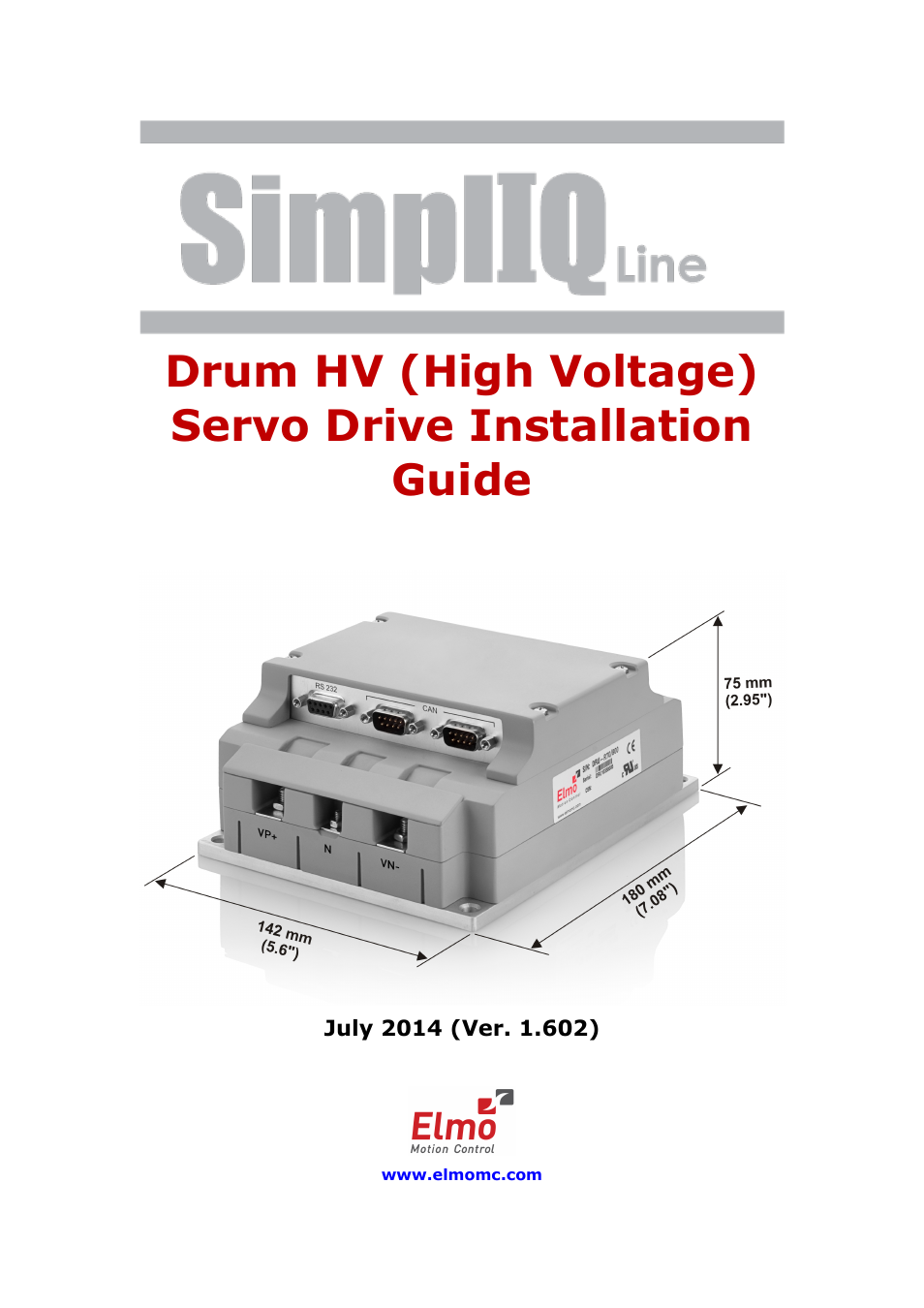 ElmoMC SimplIQ Digital Servo Drives-Drum HV User Manual | 84 pages