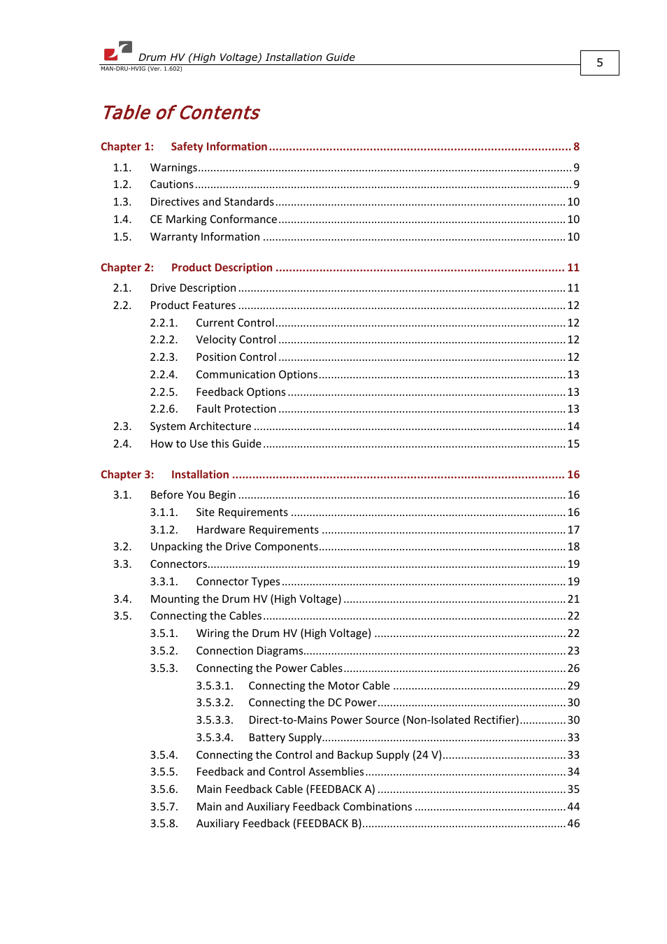 ElmoMC SimplIQ Digital Servo Drives-Drum HV User Manual | Page 5 / 84