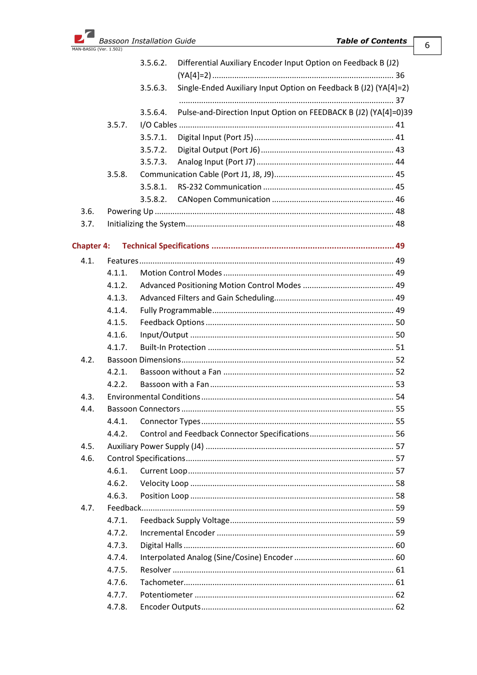 ElmoMC AC Input Digital Servo Drives-Bassoon User Manual | Page 6 / 69
