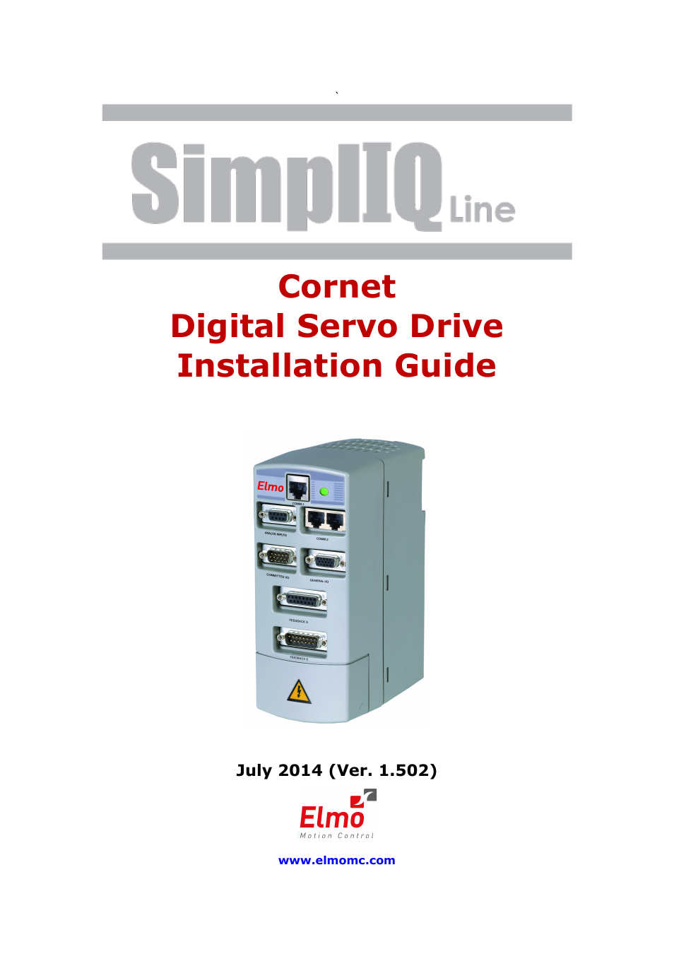 ElmoMC AC Input Digital Servo Drives-Bassoon Cable Kit User Manual | 72 pages