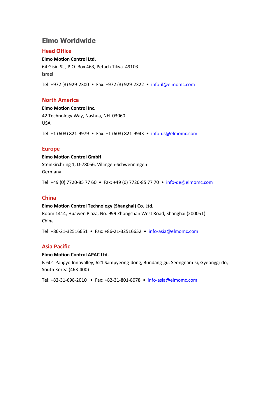 Elmo worldwide | ElmoMC AC Input Digital Servo Drives-Bassoon Cable Kit User Manual | Page 3 / 72