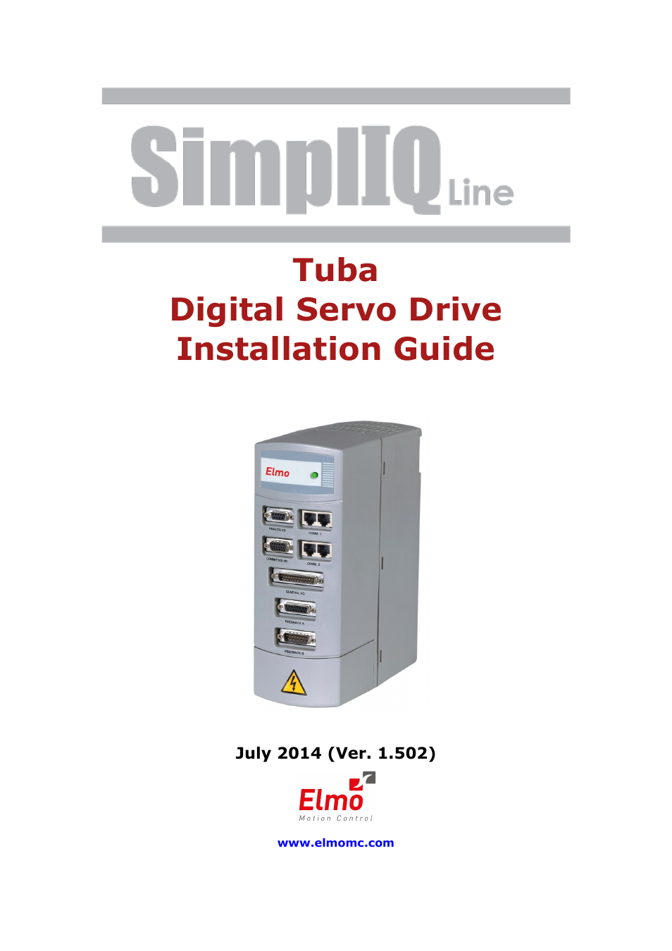 ElmoMC AC Input Digital Servo Drives-Tuba User Manual | 79 pages