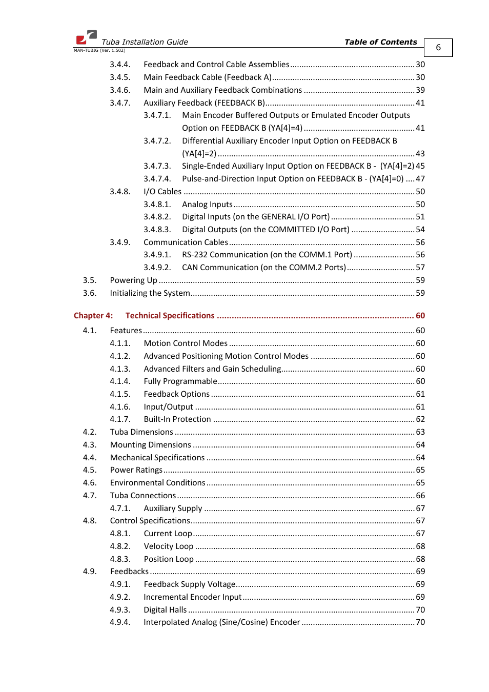 ElmoMC AC Input Digital Servo Drives-Tuba User Manual | Page 6 / 79