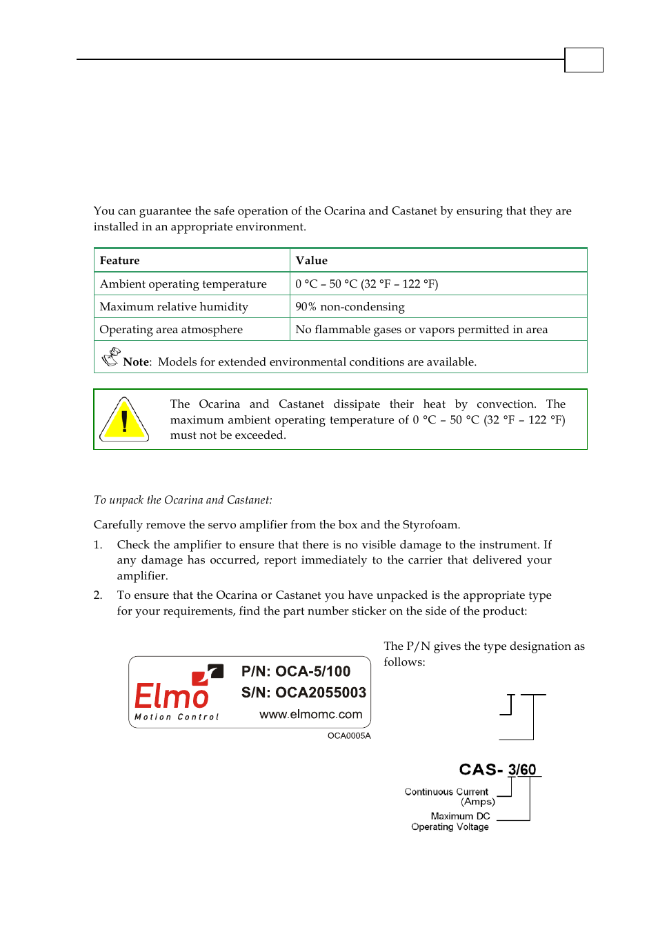 Chapter 3: installation, 1 before you begin, 1 site requirements | 2 unpacking the amplifier | ElmoMC SimplIQ Analog Servo Amplifiers-Ocarina Installation User Manual | Page 10 / 30