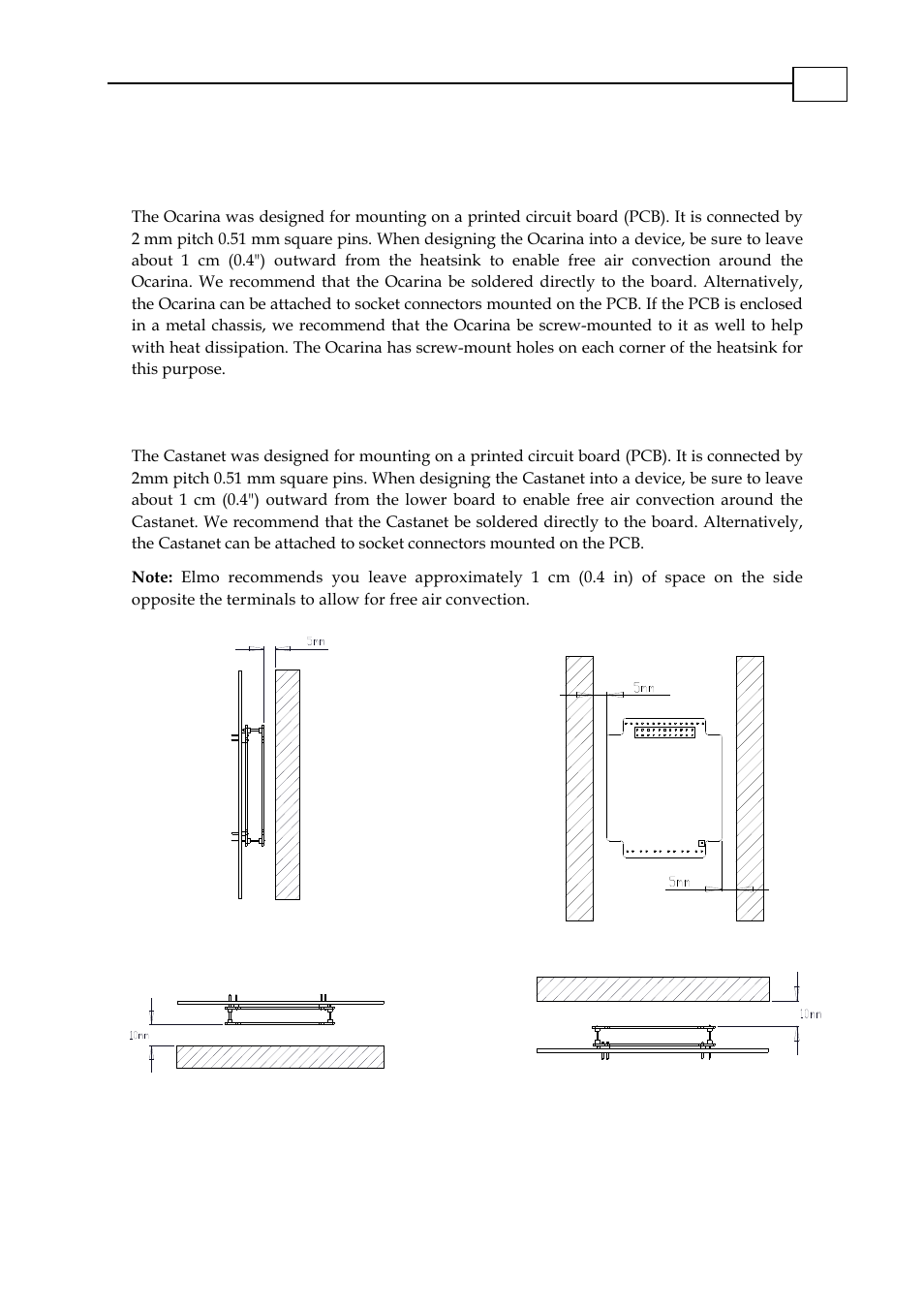 4 mounting, 1 ocarina, 2 castanet | ElmoMC SimplIQ Analog Servo Amplifiers-Ocarina Installation User Manual | Page 12 / 30