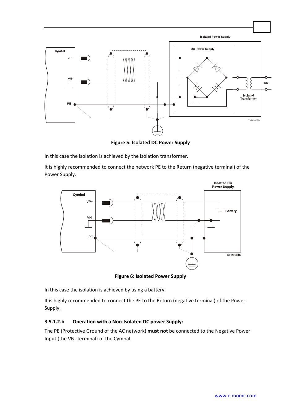 B operation with a non-isolated dc power supply | ElmoMC SimplIQ Analog Servo Amplifiers-Cymbal User Manual | Page 20 / 40
