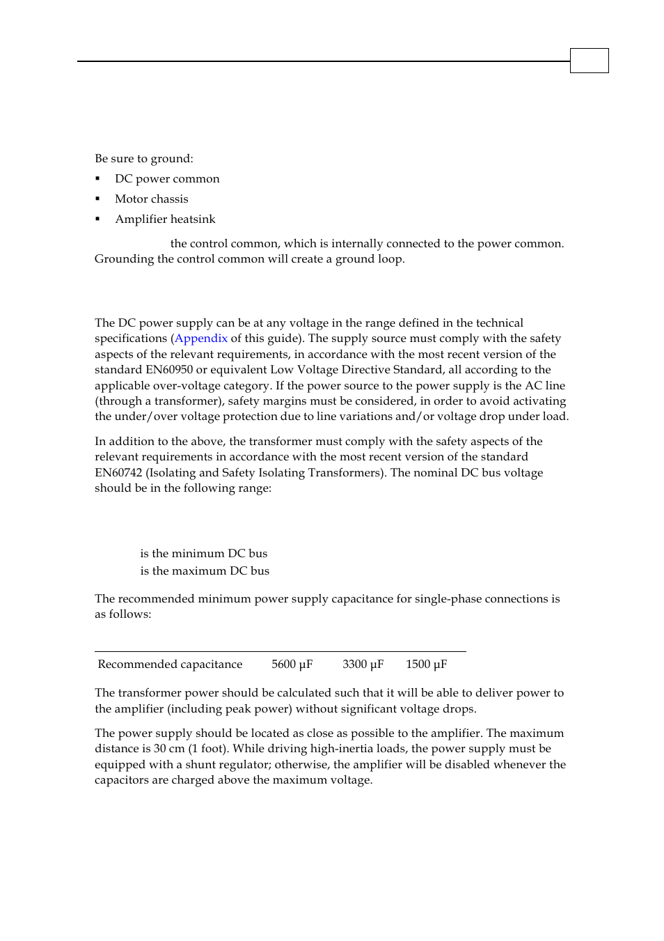 Dc power supply, 7 dc power supply | ElmoMC SimplIQ Analog Servo Amplifiers-Violin Installation User Manual | Page 16 / 23