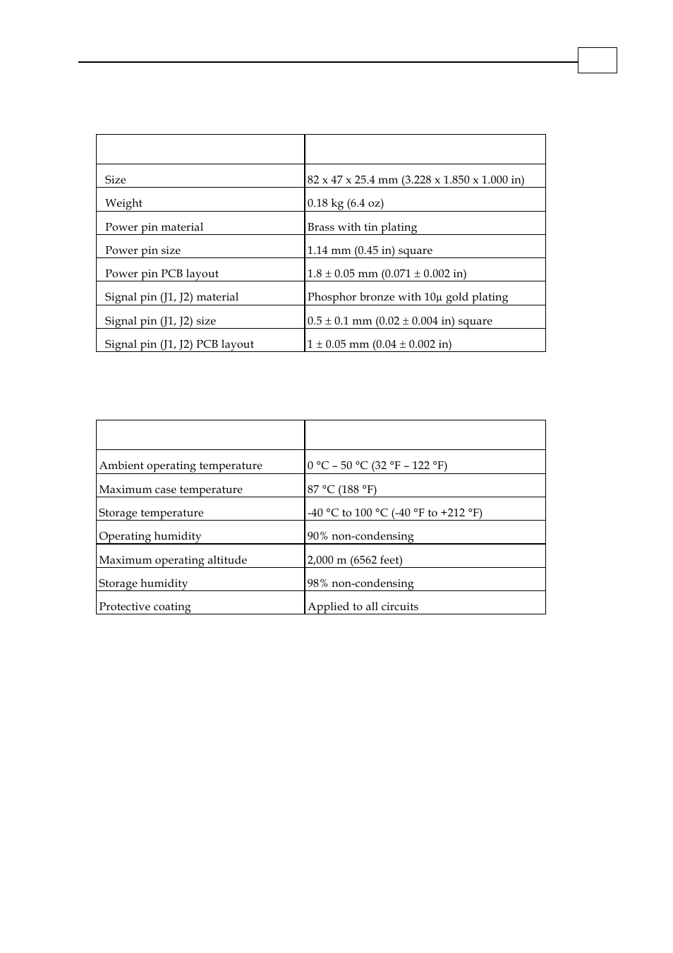 Mechanical specifications, Environmental conditions, A.3 mechanical specifications | A.4 environmental conditions | ElmoMC SimplIQ Analog Servo Amplifiers-Violin Installation User Manual | Page 23 / 23